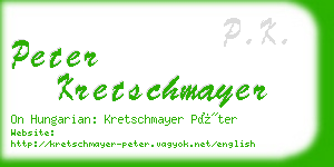 peter kretschmayer business card